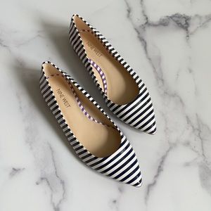 Nine West navy & white pointed flat heels 7.5